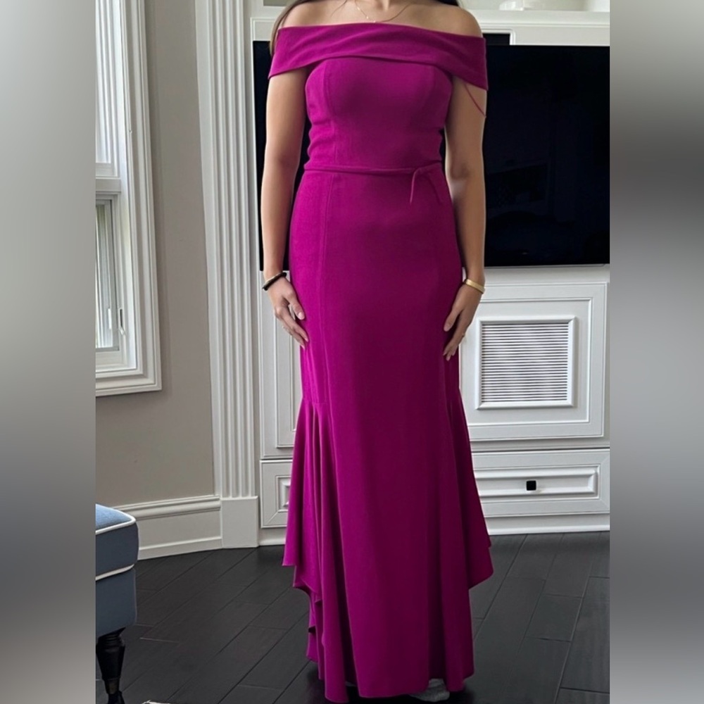 Teri Jon Strapless Fuchsia Dress